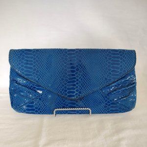 Perlina Cobalt Blue Faux Python Clutch/Handbag